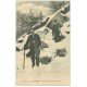 carte postale ancienne 65 CAUTERETS. Capture jeune Izard vivant. Chasse et Chasseurs Montagnards