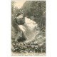 carte postale ancienne 65 CAUTERETS. Cascade Cerisey route Pont d'Espagne animation