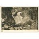 carte postale ancienne 65 CAUTERETS. Cascade du Cerisey 1932 animation et Cheval