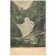 carte postale ancienne 65 CAUTERETS. Cascade du Cerisey avec touriste vers 1900