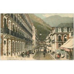 carte postale ancienne 65 CAUTERETS. Grand Hôtel d'Angleterre Boulevard Latapie Flurin en couleur