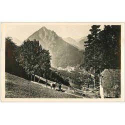 carte postale ancienne 65 CAUTERETS. Péguère Val de Cambasque. Carte photo émaillographie