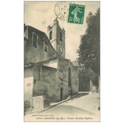 carte postale ancienne 06 CAGNES. Tour vieille Eglise 1912