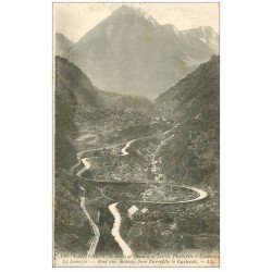 carte postale ancienne 65 CAUTERETS. Route et Chemin de Fer de Pierrefitte