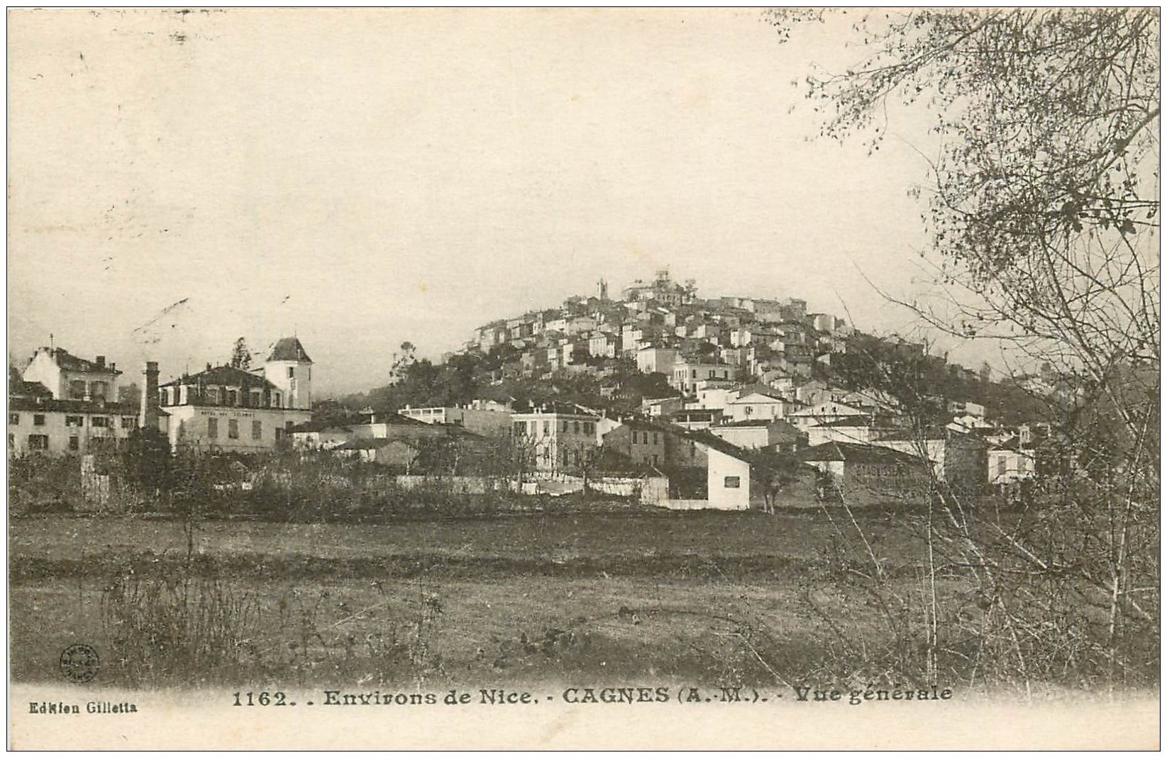 carte postale ancienne 06 CAGNES. Vue générale 1919