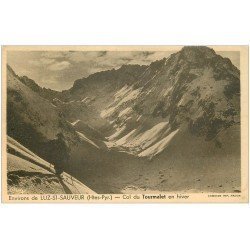 carte postale ancienne 65 COL DU TOURMALET. Skieur en Hiver