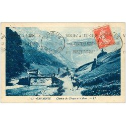 carte postale ancienne 65 GAVARNIE. Chemin du Cirque et Gave 1926