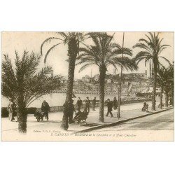 carte postale ancienne 06 CANNES. Boulevard de la Croisette et Mont Chevalier