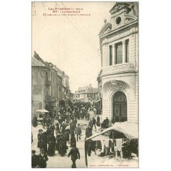 carte postale ancienne 65 LANNEMEZAN. Hôtel de Ville rue Alsace Lorraine 1933