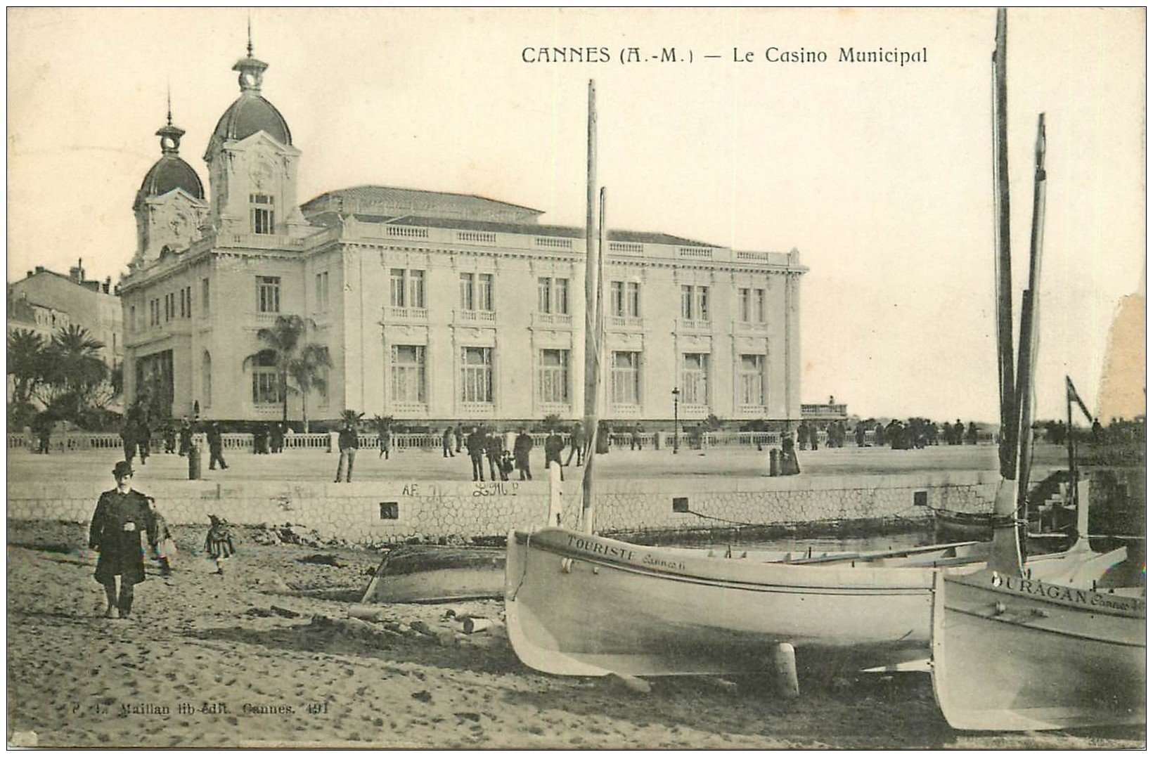 carte postale ancienne 06 CANNES. Casino Municipal. Edition Maillan (ombre bord droit)...