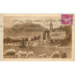 carte postale ancienne 65 LOURDES. Basilique Pic du Jer 1934