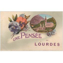 carte postale ancienne 65 LOURDES. Fleur Pensée 1951