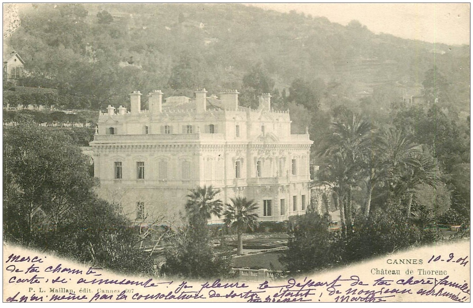 carte postale ancienne 06 CANNES. Château de Thorenc 1904