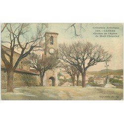 carte postale ancienne 06 CANNES. Clocher Eglise du Mont Chevalier 1906