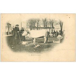 carte postale ancienne 65 LOURDES. Marché au Bétail vers 1900