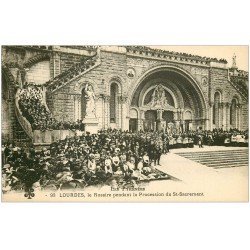 carte postale ancienne 65 LOURDES. Rosaire Procession Saint-Sacrement