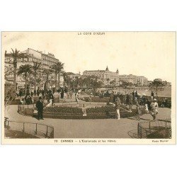 carte postale ancienne 06 CANNES. Esplanade et Hôtel