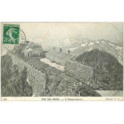 carte postale ancienne 65 PIC DU MIDI. L'Observatoire 1912