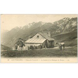 carte postale ancienne 65 PLATEAU DU TOURMALET. La Cantine avec Fermière et Cheval