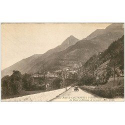 carte postale ancienne 65 ROUTE DE CAUTERETS PIERREFITTE. Voiture le Viscos et Hameau de Cancerié