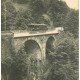 carte postale ancienne 65 ROUTE DE PIERREFITTE à LUZ-SAINT-SAUVEUR. Pont d'Enfer avec Tramway 673