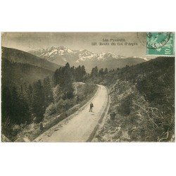 carte postale ancienne 65 ROUTE DU COL D'ASPIN. Promeneur 1925