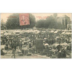 carte postale ancienne 65 TARBES. Le Marché du Marcadien 1905