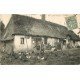 carte postale ancienne 76 FAUVILLE. Ferme Cauchoise 1907 Paysanne et Poules