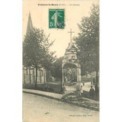 carte postale ancienne 76 FONTAINE-LE-BOURG. Le Calvaire avec Enfants