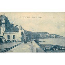 carte postale ancienne 76 FOURVILLE. Plage du Casino. Très très fine plissure...
