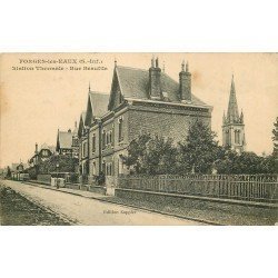 carte postale ancienne 76 FORGES-LES-EAUX. Station Thermal rue Beaufils 1915