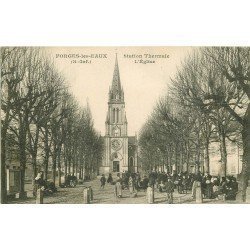 carte postale ancienne 76 FORGES-LES-EAUX. L'Eglise animation