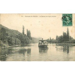 carte postale ancienne 76 LE BATEAU DE SAINT-ADRIEN 1910