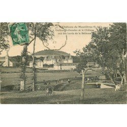 carte postale ancienne 76 CHATEAU DE MESNIERES. Colline Saint-Amour bords de la Béthune 1923 superbe animation