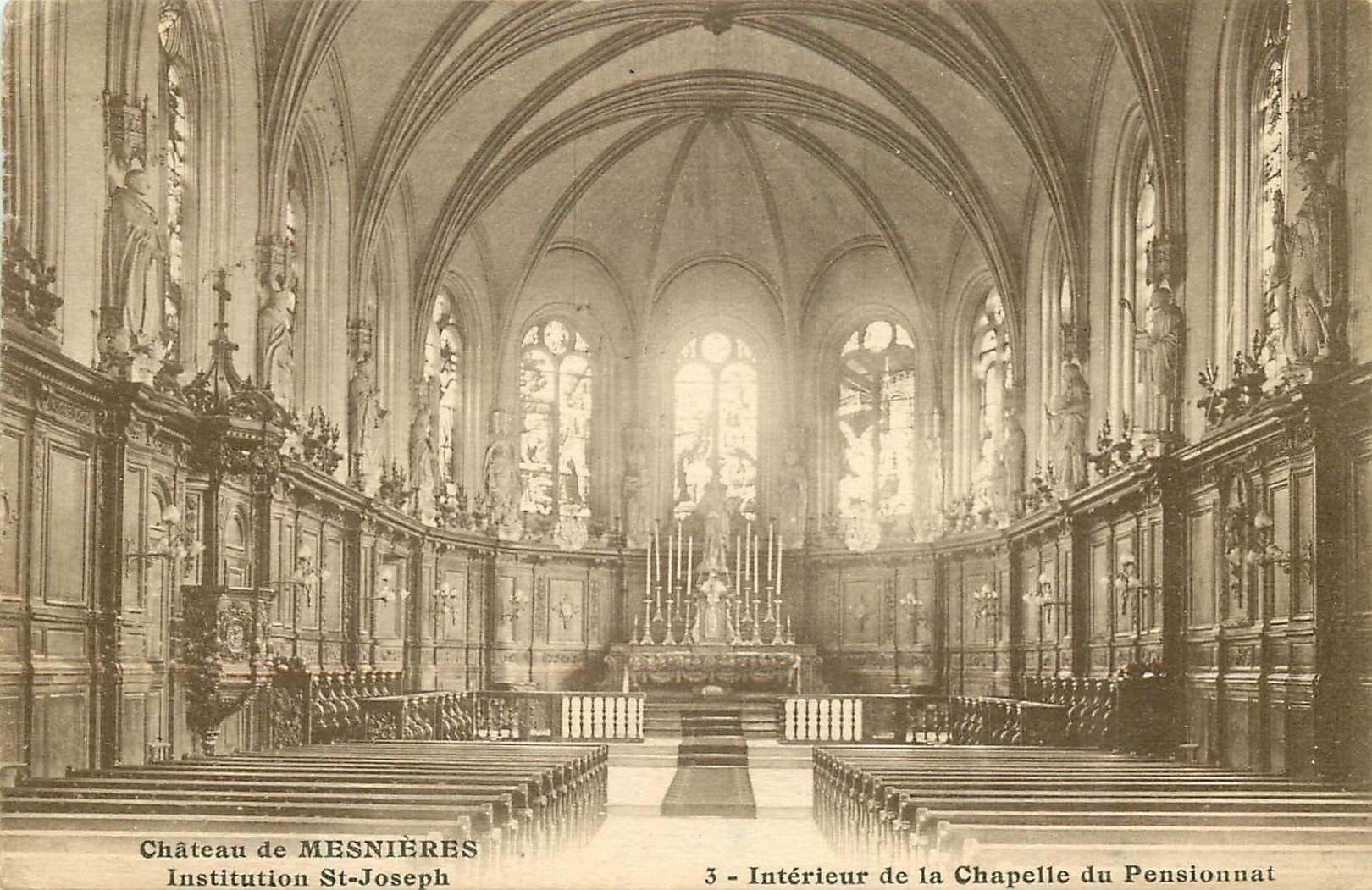 carte postale ancienne 76 CHATEAU DE MESNIERES. Chapelle Pensionnat Institution Saint-Joseph