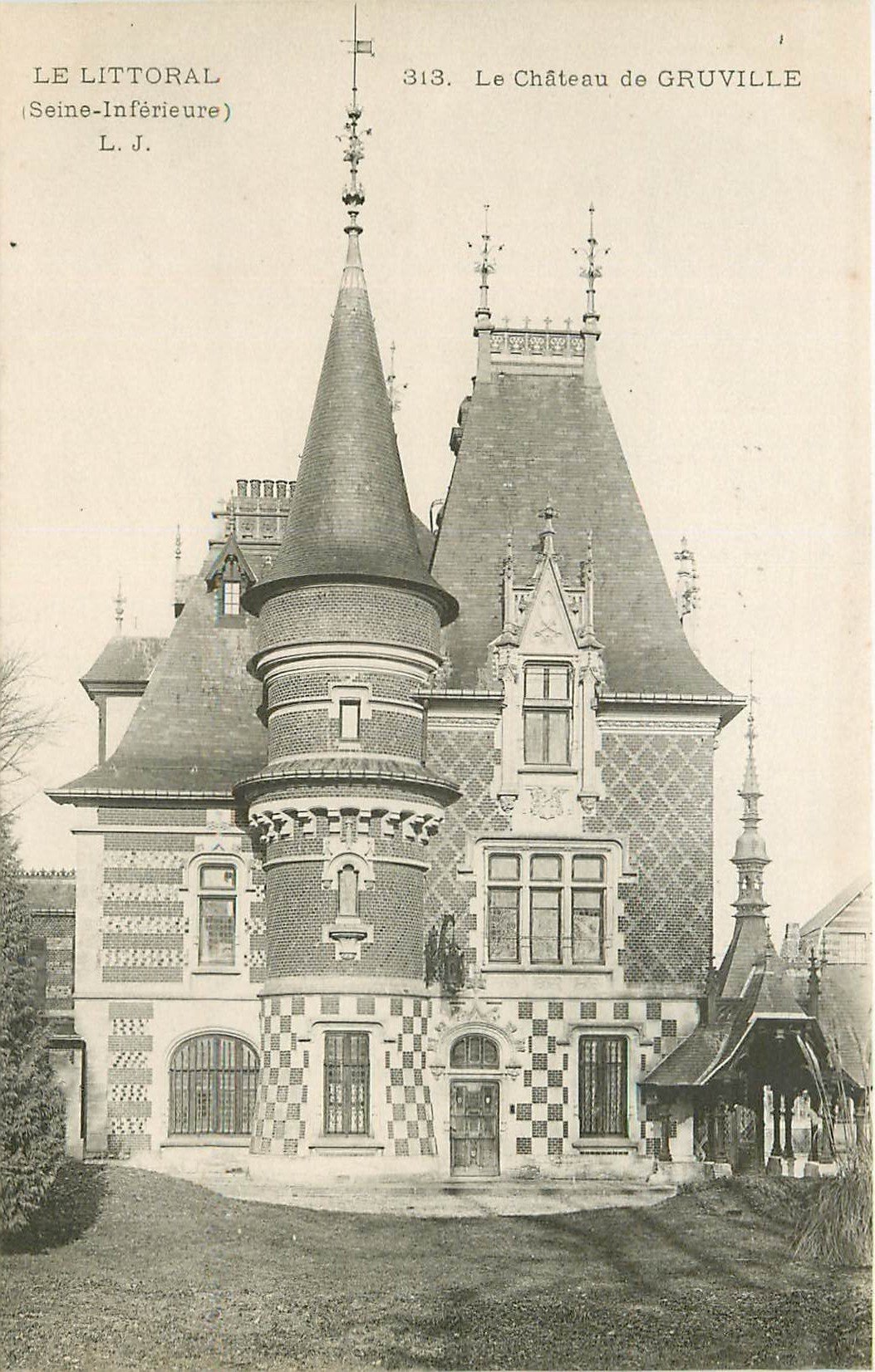 carte postale ancienne 76 GRUVILLE. Le Château