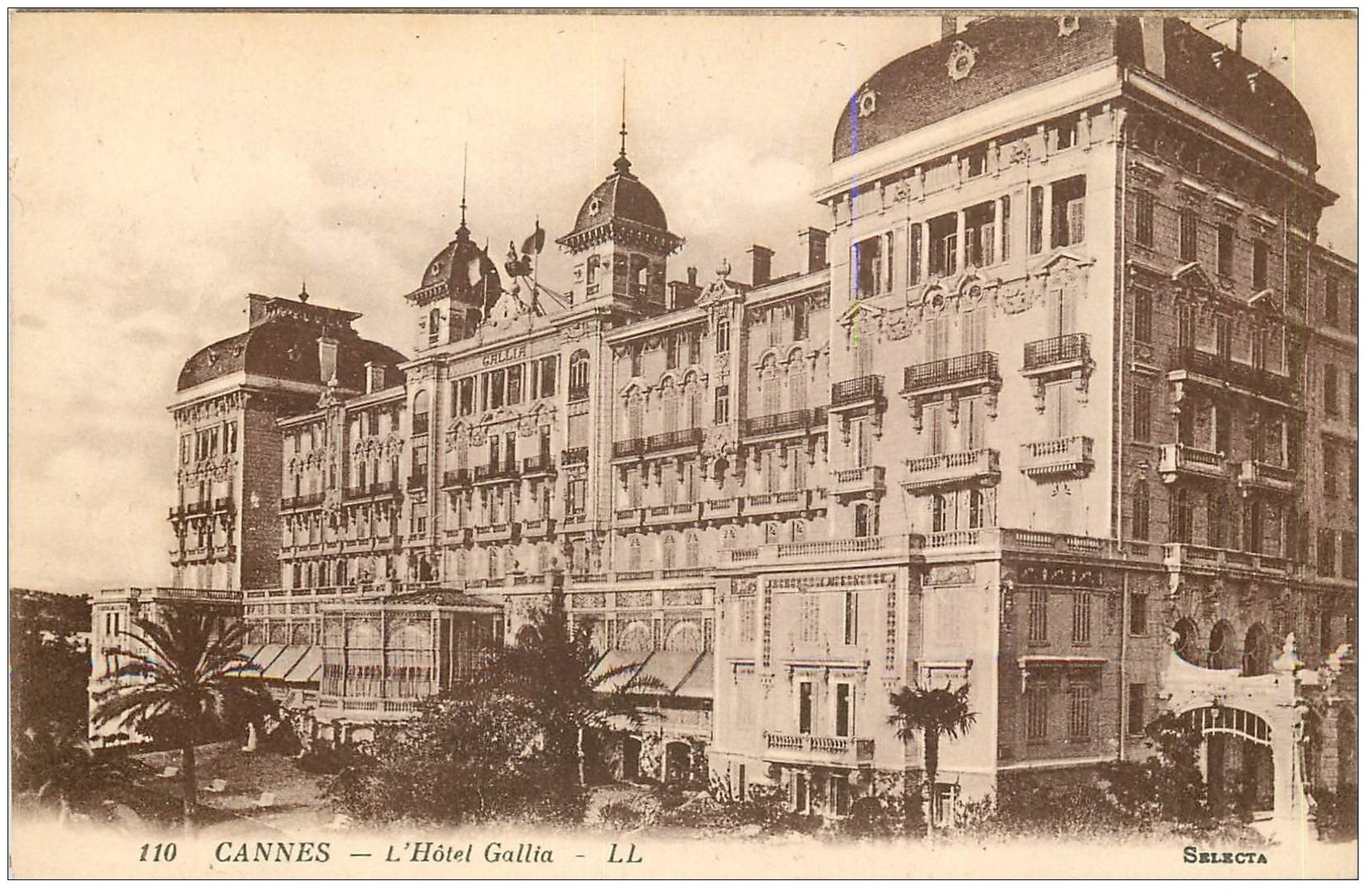 carte postale ancienne 06 CANNES. Hôtel Gallia 110