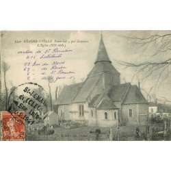 carte postale ancienne 76 GRAIMBOUVILLE. L'Eglise et Cimetière par Etainbus 1921