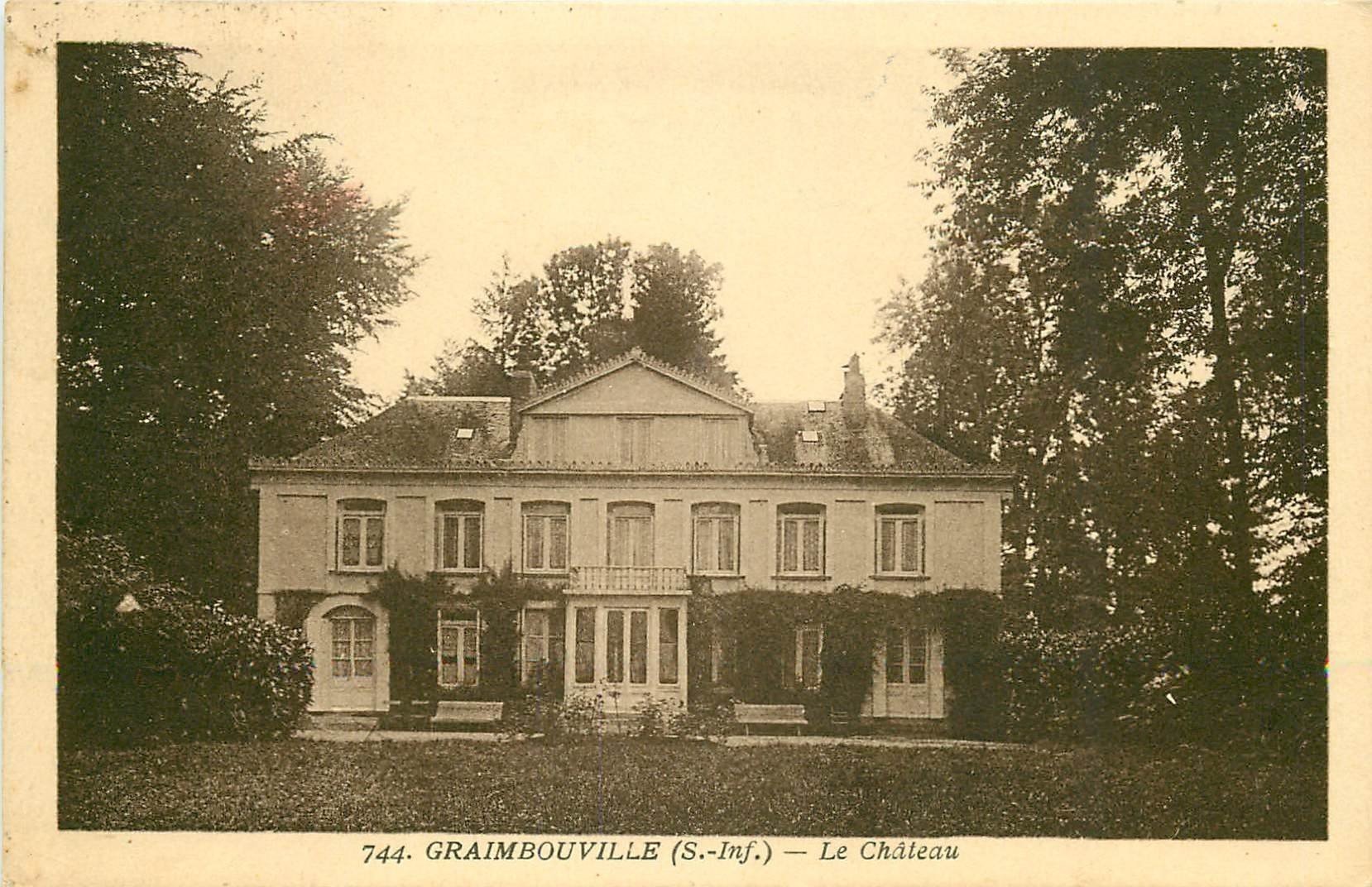 carte postale ancienne 76 GRAIMBOUVILLE. Le Château 1933