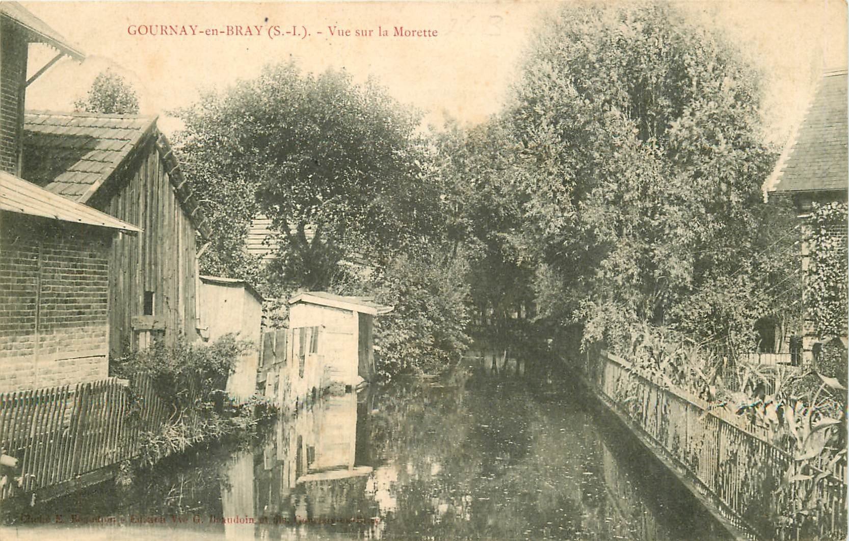 carte postale ancienne 76 GOURNAY-EN-BRAY. Vue sur la Morette 1905