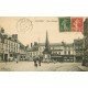 carte postale ancienne 76 GOURNAY-EN-BRAY. Place Nationale 1920 Cafés du Siècle et de la Bourse