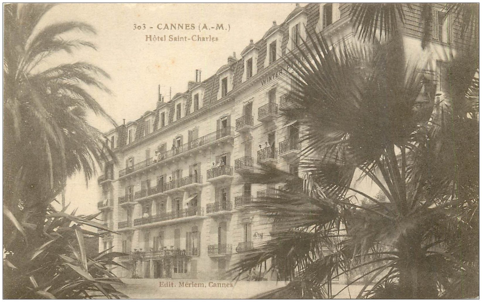 carte postale ancienne 06 CANNES. Hôtel Saint-Charles 303