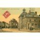 76 GOURNAY-EN-BRAY. Hôtel de Ville et Poste. Publicités Dunlop et Singer. Carte granulée