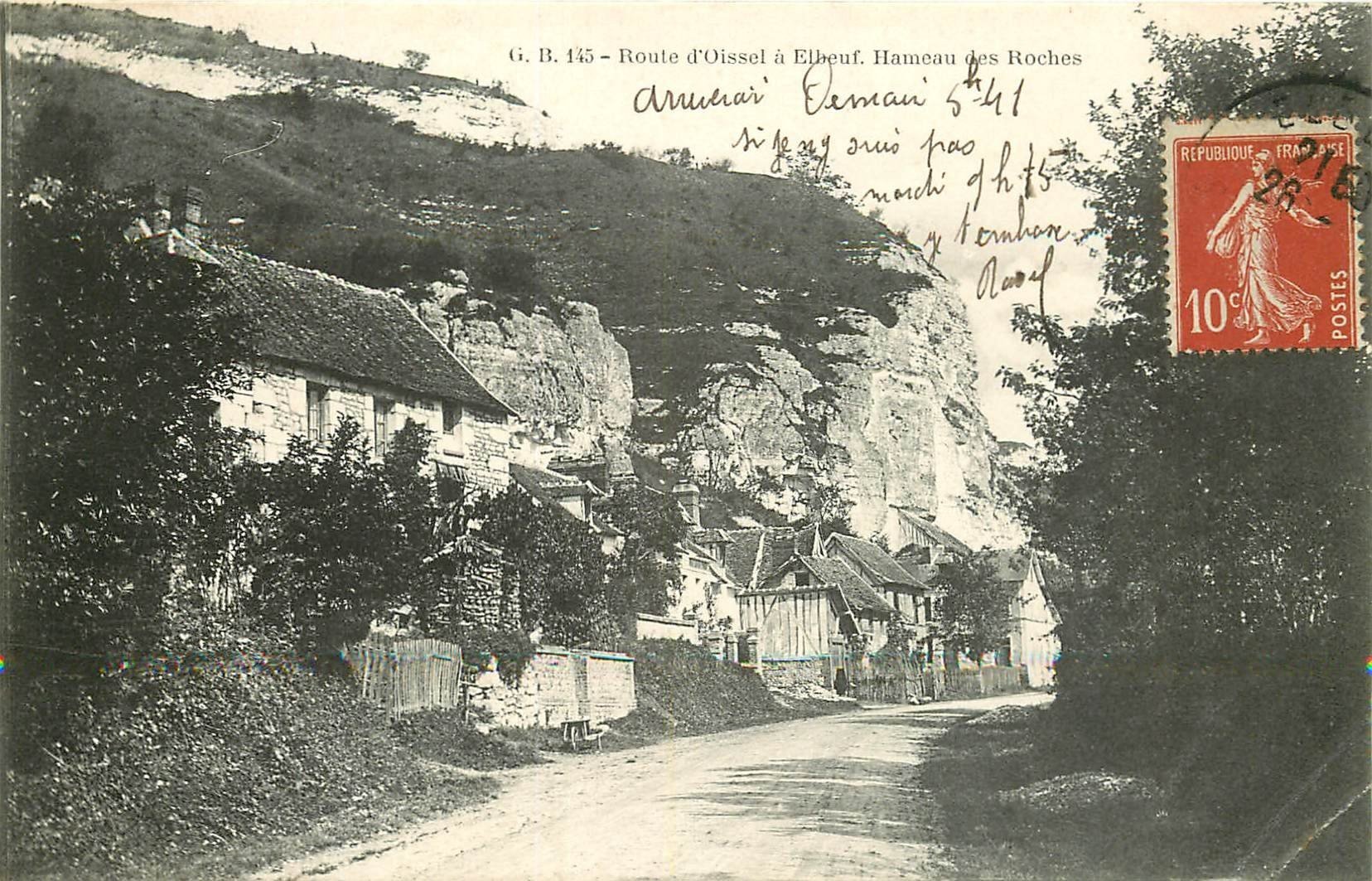 carte postale ancienne 76 HAMEAU DES ROCHES. Route Oissel à Elbeuf