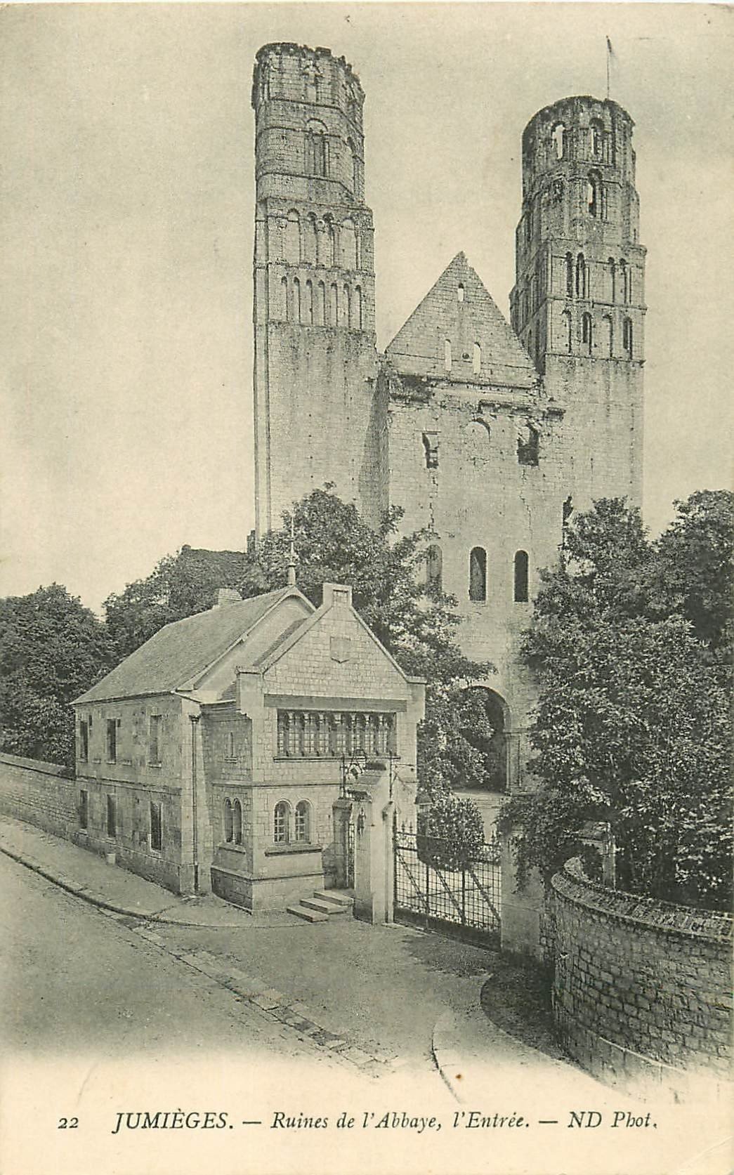 carte postale ancienne 76 JUMIEGES. Entrée Abbaye 1910
