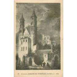 carte postale ancienne 76 JUMIEGES. Abbaye ancienne gravure
