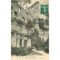 carte postale ancienne 76 JUMIEGES. Abbaye ruines Eglise 1910