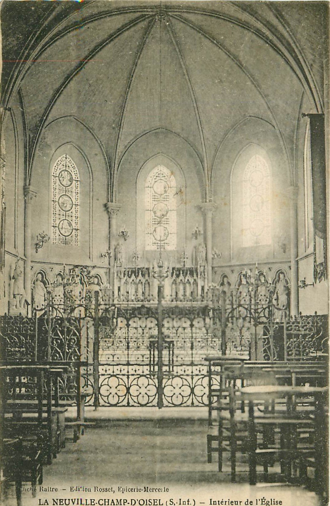carte postale ancienne 76 LA NEUVILLE-CHAMP-D'OISEL. Eglise