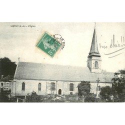 carte postale ancienne 76 LINTOT. L'Eglise 1908 et Cimetière
