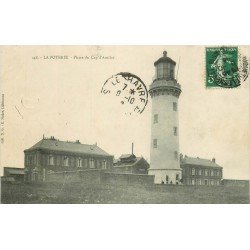 carte postale ancienne 76 LA POTERIE. Phare du Cap d'Antifer 1908. Poinçon du Facteur